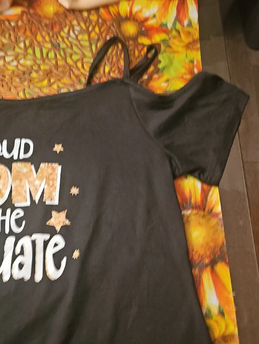 Proud Mom of the Graduate Black Graphic Tee